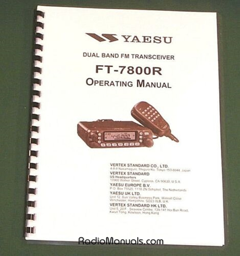 Yaesu FT-7800R Instruction Manual